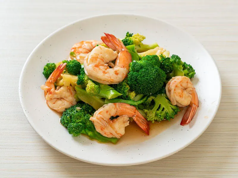 Juicy shrimp stir-fried with fresh broccoli at Lone Tree Drive In Chinese, a Chinese Restaurant in Brentwood